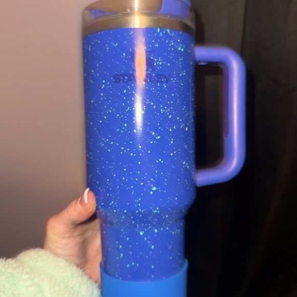 Used good condition Stanley Blue Speckled Travel Mug w accessories. - Picture 8 of 10